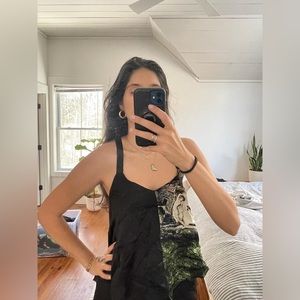 Beautiful Flowy Silk Top with Illustration